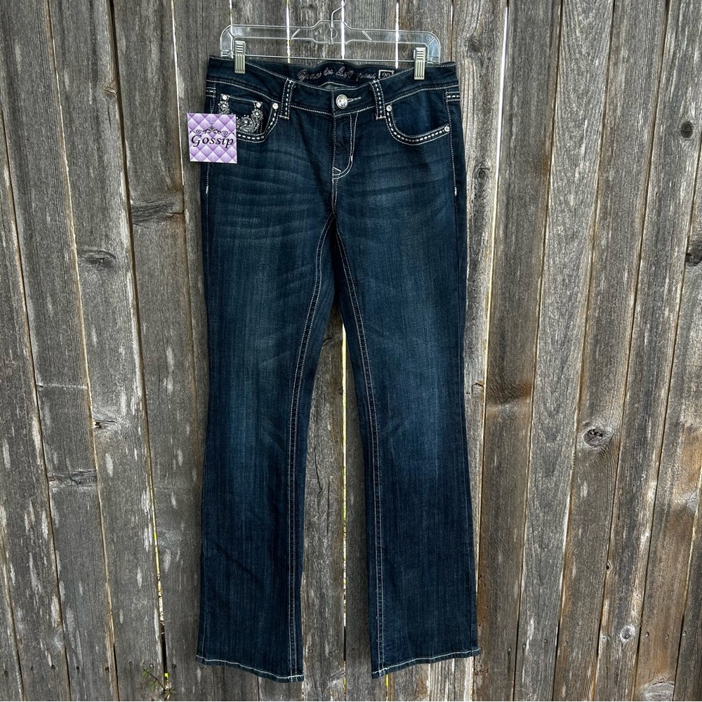 Grace in LA Women's Dark Blue Boot Cut Jeans